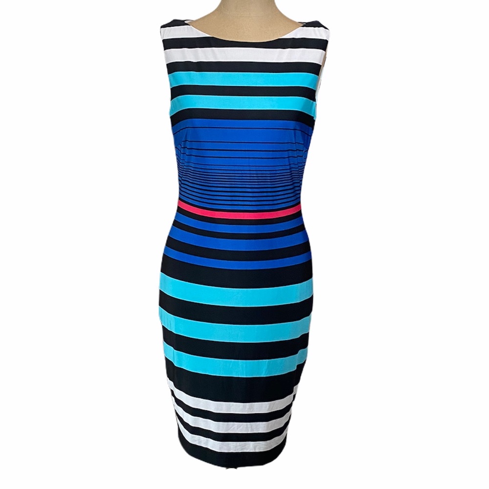 CACHE Striped Midi Length Dress